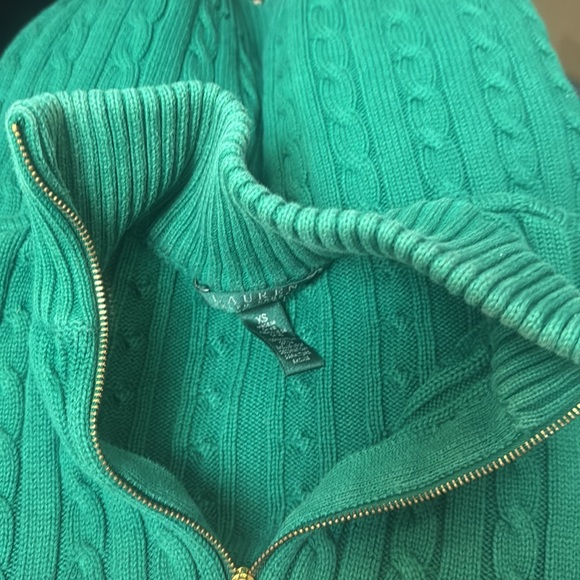 Ralph Lauren | cable knit mock neck full zip cardigan XS - Picture 10 of 11